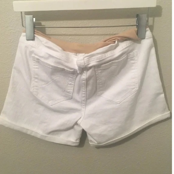 Maternity White Denim Shorts - Picture 2 of 4